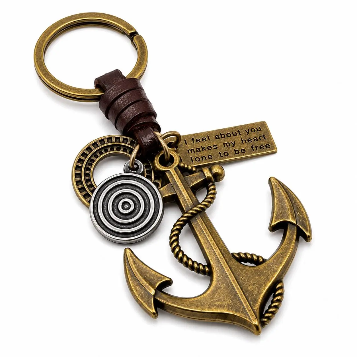 Metal Anchor Key Chain Golden