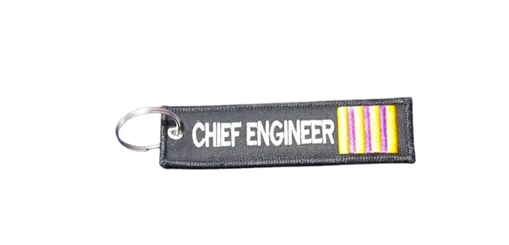 Chief Engineer Keychain - Embroidered Fabric