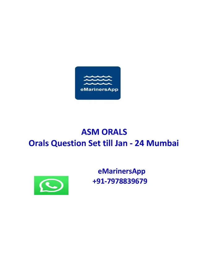Asm Oral - Question set Till JAN 2024 Mumbai