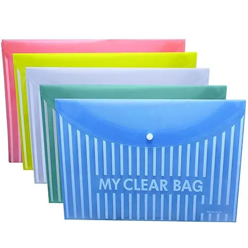 A4 and Legal Letter Size Lining Print Plastic Poly Document File