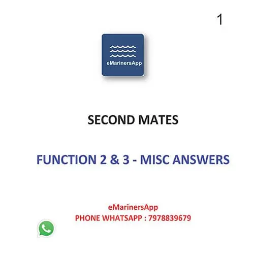 Function 2 & 3 MISC Answers Second Mate Notes