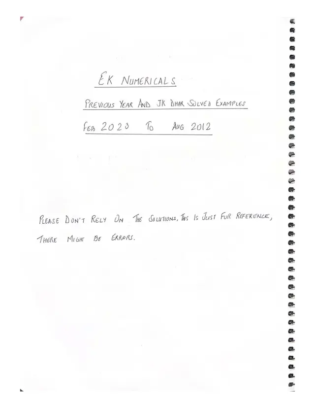 Engineering Knowledge Past numericals Aug 2012-Feb 2023 FIRST MATE PHASE II NOTES 