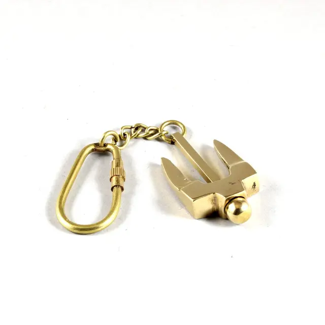 Brass Folding Anchor Key Chain