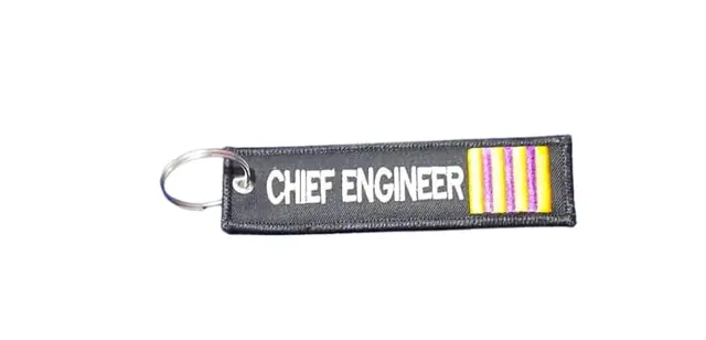 Chief Engineer Keychain - Embroidered Fabric