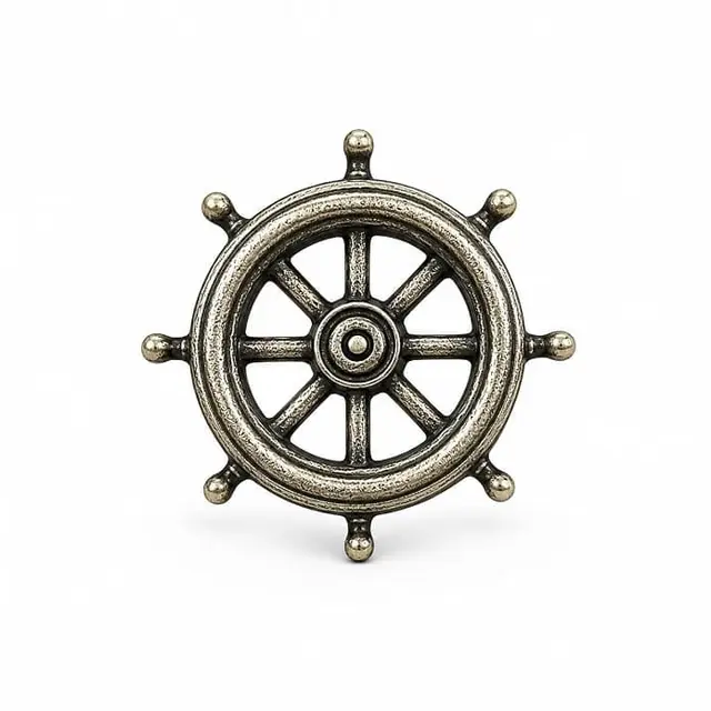 Ship's Wheel Antique Brooch
