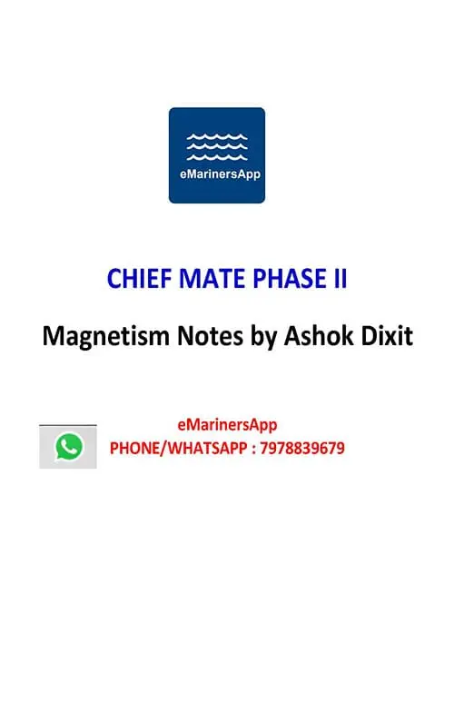Magnetism Notes by Ashok Dixit FIRST MATE PHASE II NOTES