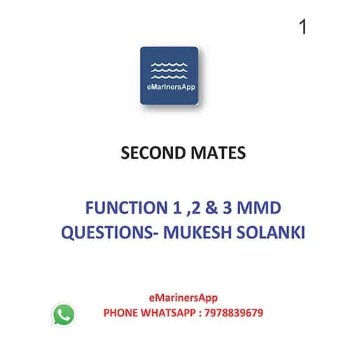Function 1 2 & 3 MMD Questions By Mukesh Solanki Second Mate Notes