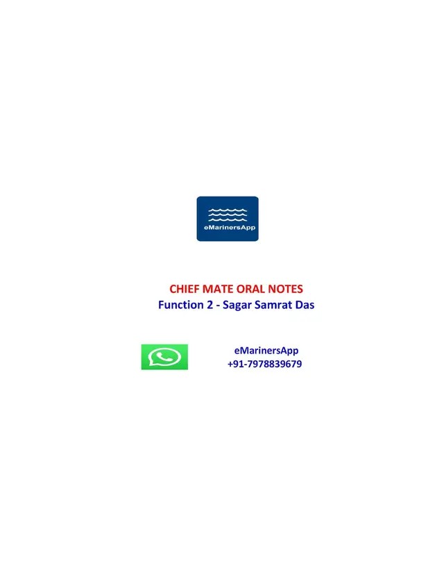 Function 2 Sagar Samrat Das Chief Mate Oral Notes
