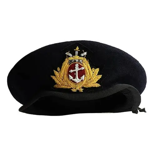 Merchant Navy Beret Cap - Black