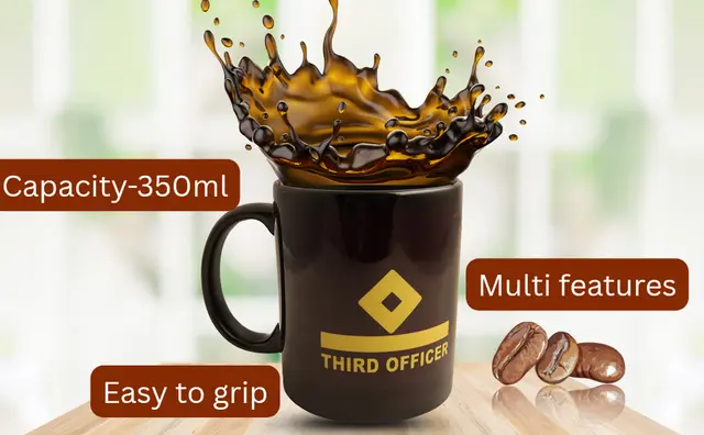 Third Officer Black Ceremic coffee mug