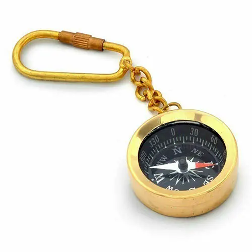 Brass Compass Key Chain