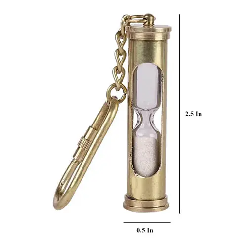 Brass Sand Timer Key Chain