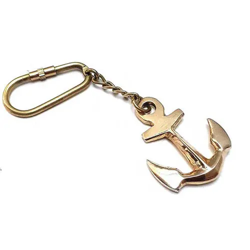 Brass Cross Anchor Key Chain