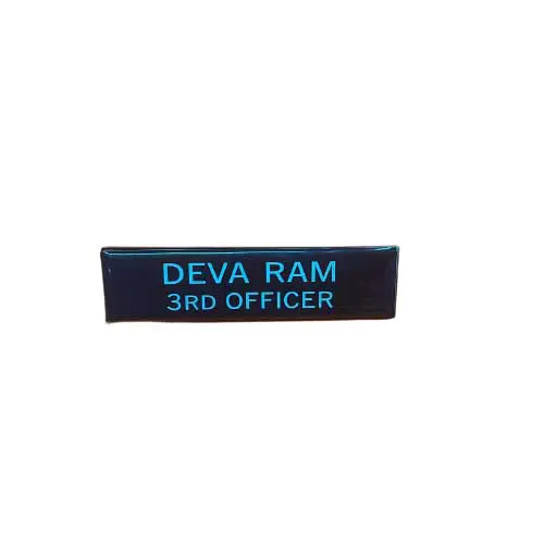 Black Color Name Plate With Plastic Lamination